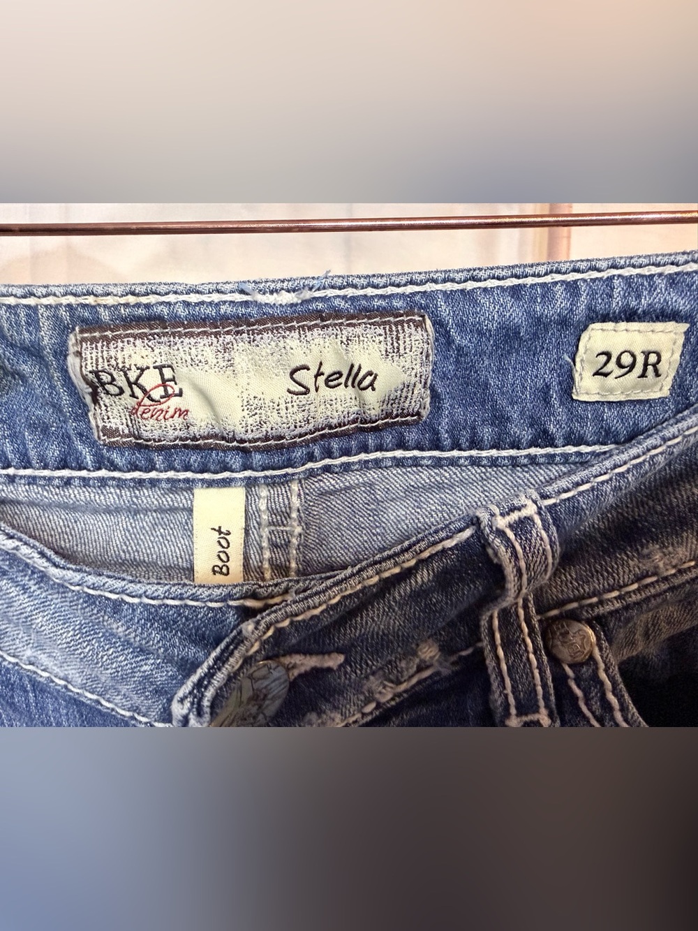 Stellah Blue Distressed Flare Jeans - Picture 4 of 7